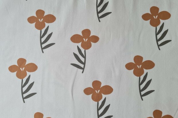 Cotton Jersey Flower Off White