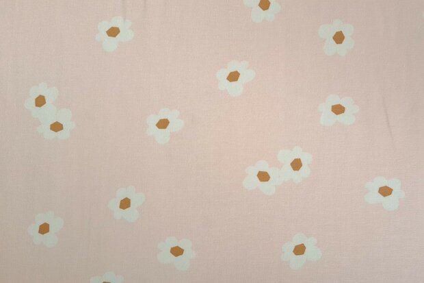 Cotton Jersey Flower Light Pink