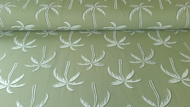 Cotton Jersey Palm Tree Green