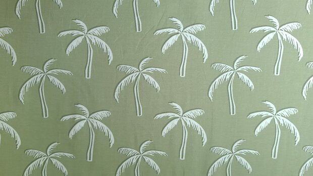 Cotton Jersey Palm Tree Green