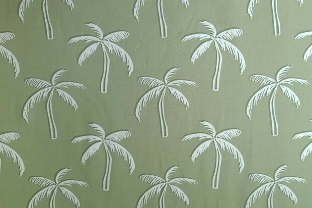 Cotton Jersey Palm Tree Green