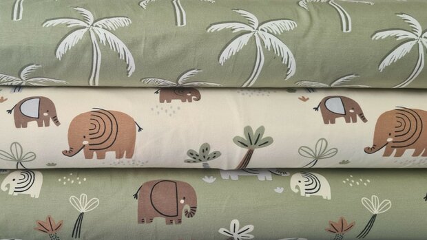 Cotton Jersey Elephant Ecru