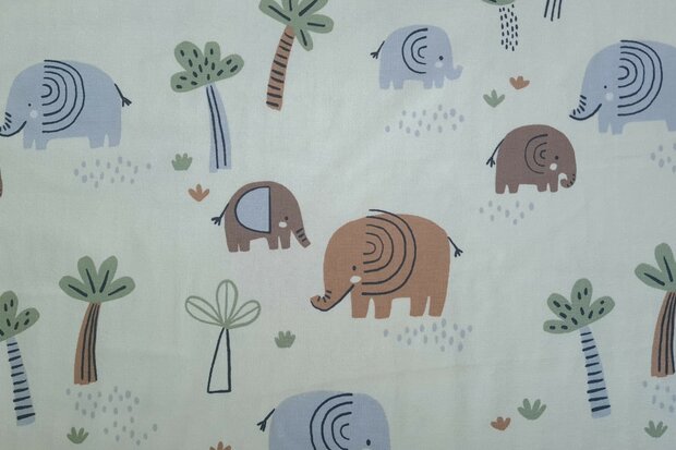 Cotton Jersey Elephant Ecru