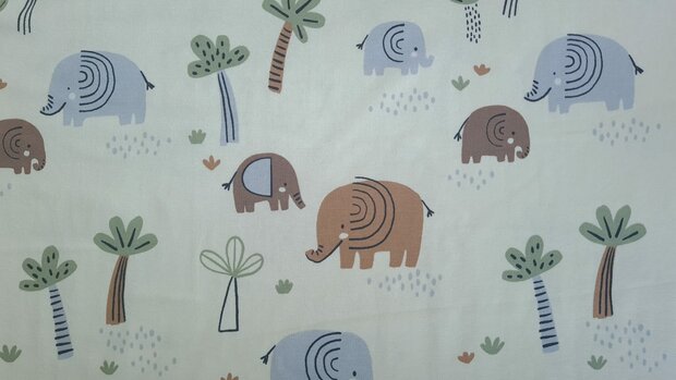 Cotton Jersey Elephant Ecru