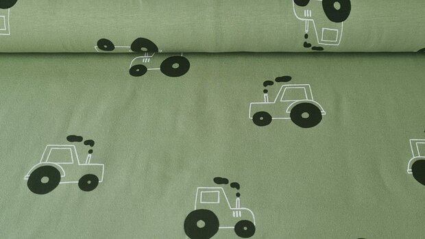 Cotton Jersey Tractor Old Green