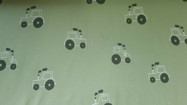 Cotton Jersey Tractor Old Green