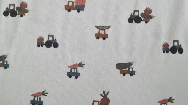 Cotton Jersey Veggie Trucks 