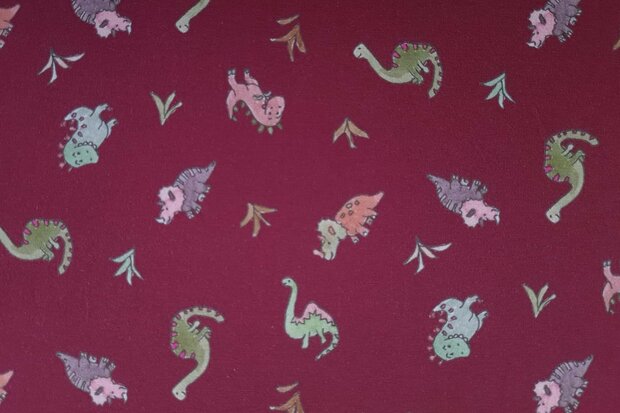 Cotton Jersey Dino Red