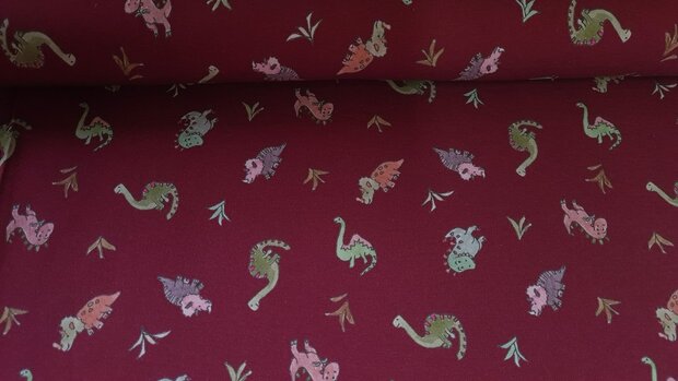 Cotton Jersey Dino Red