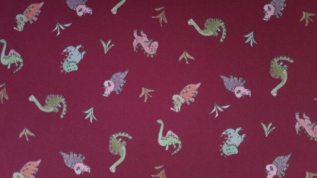 Cotton Jersey Dino Red