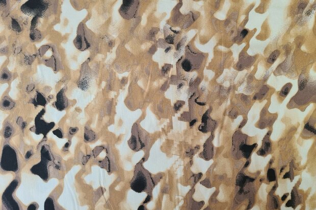 Viscose Twill Abstract Camel