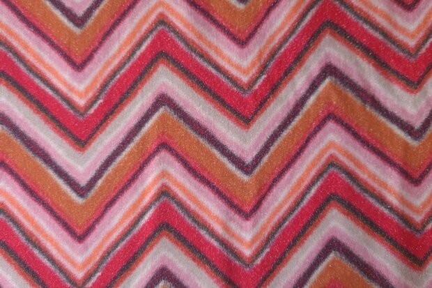 Viscose Zig Zag Lurex Red