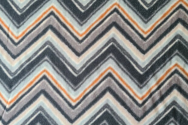 Viscose Zig Zag Lurex Grey