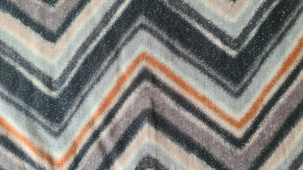 Viscose Zig Zag Lurex Grey