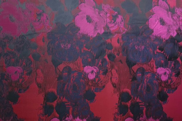 Jacquard Flowers Red