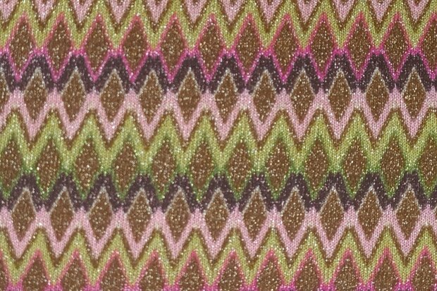 Knitted Lurex Zigzag Green