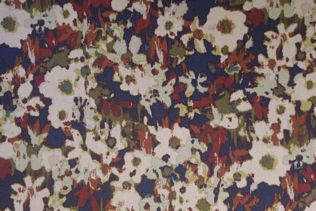 Heavy Jersey Flowers Red