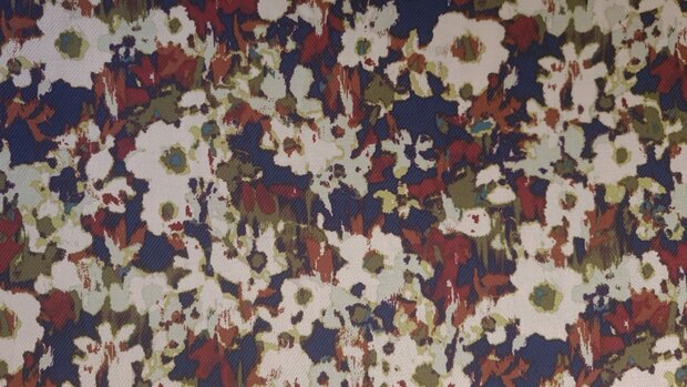 Heavy Jersey Flowers Red