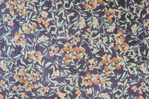 Stretch-Cord Flowers Blue