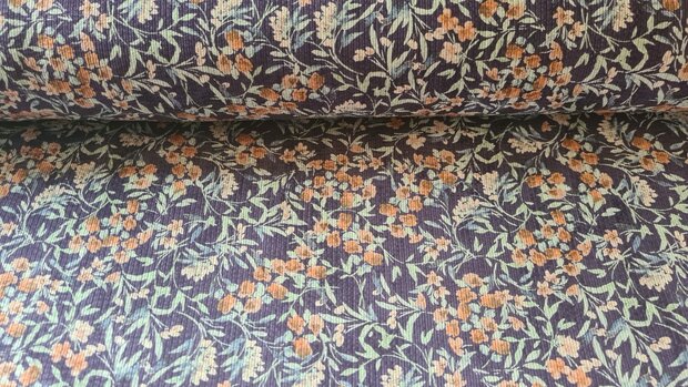 Stretch-Cord Flowers Blue