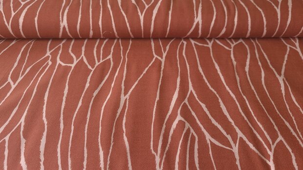 Viscose Twill Abstract Brick