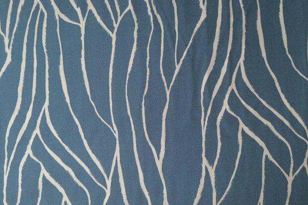 Viscose Twill Abstract Petrol