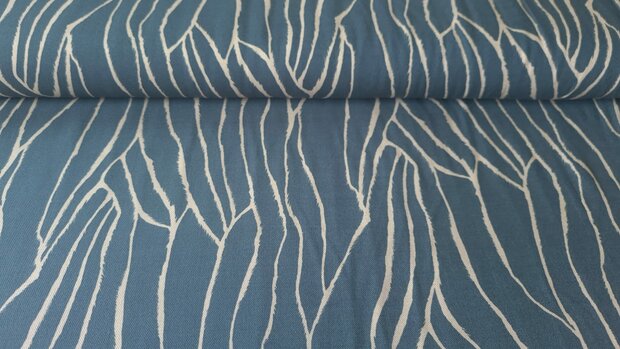 Viscose Twill Abstract Petrol