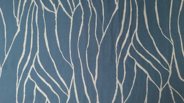 Viscose Twill Abstract Petrol