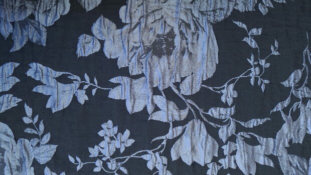 Crashed Jacquard Flowers Blue