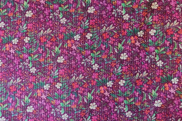 Stretch-Cord Little Flowers Cerise