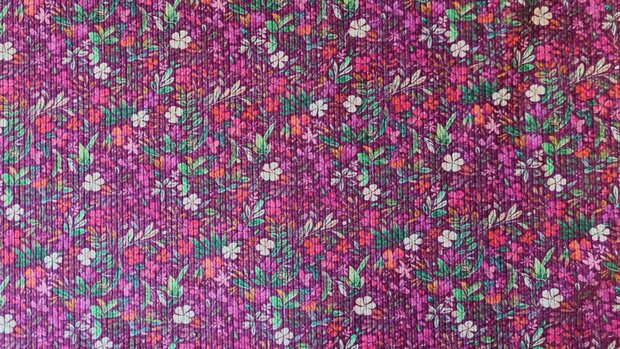 Stretch-Cord Little Flowers Cerise