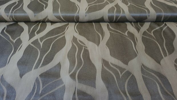 Viscose Jacquard Abstract Brown
