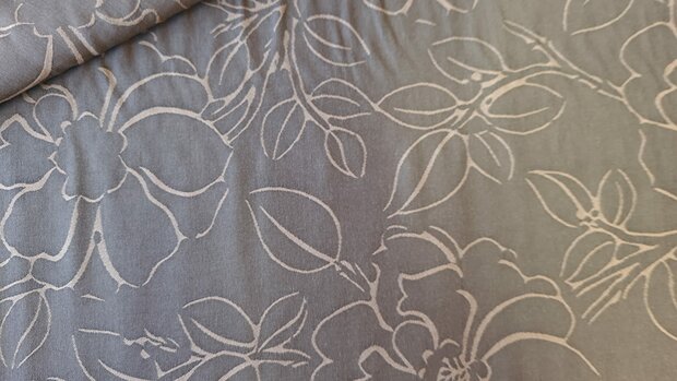 Viscose Jacquard Flower Brown