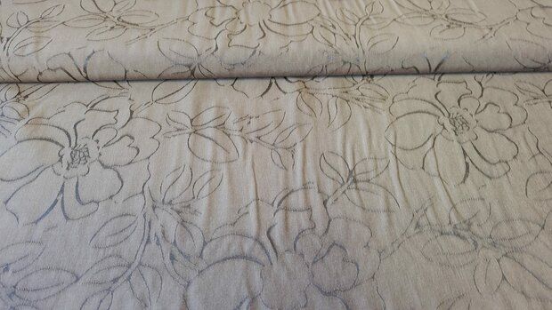 Viscose Jacquard Flower Brown