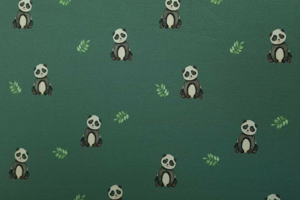 French Terry Panda Green