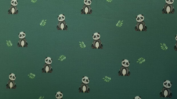 French Terry Panda Green