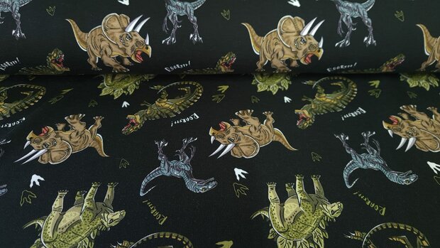 French Terry Dino Black