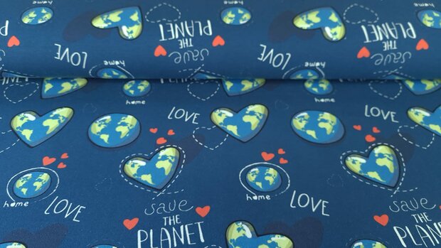 French Terry Eco Planet Blue