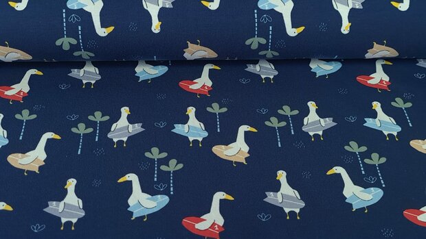 Cotton Jersey Surf Goose Navy