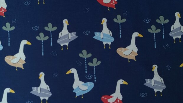 Cotton Jersey Surf Goose Navy