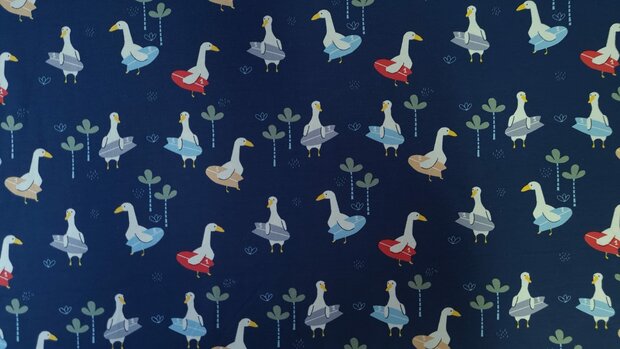 Cotton Jersey Surf Goose Navy