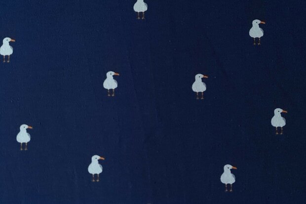 Cotton Jersey Seagull Navy