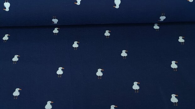 Cotton Jersey Seagull Navy
