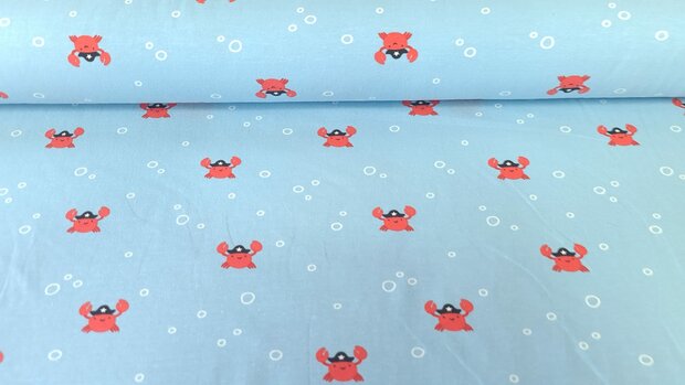 Cotton Jersey Pirate Lobster Blue