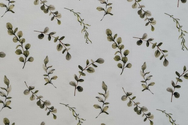 Cotton Jersey Twigs Off White