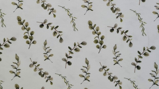 Cotton Jersey Twigs Off White