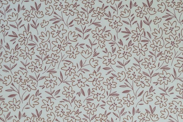 Cotton Jersey Milles Fleurs Off White