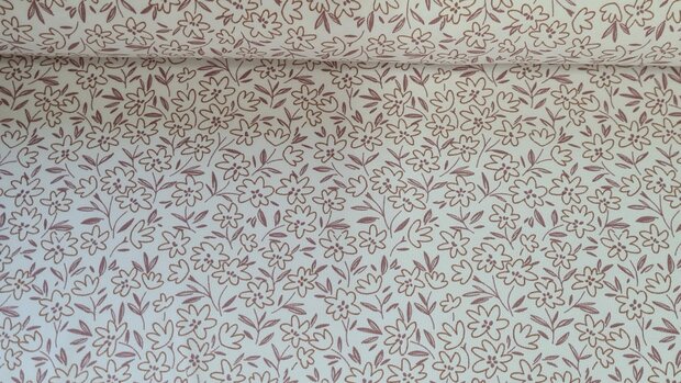 Cotton Jersey Milles Fleurs Off White