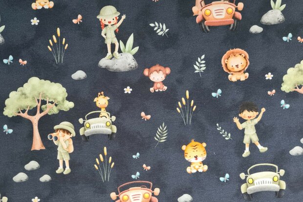 Cotton Jersey Happy Safari