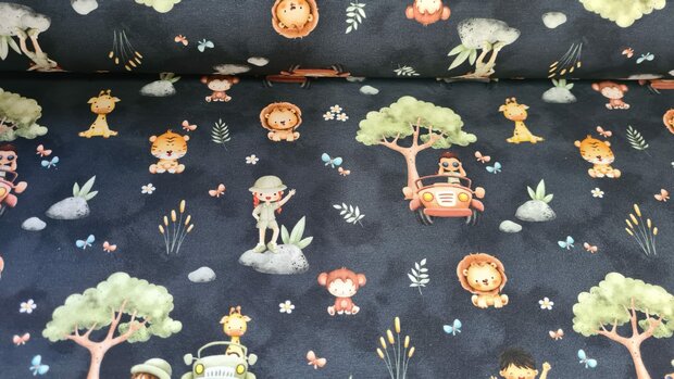 Cotton Jersey Happy Safari